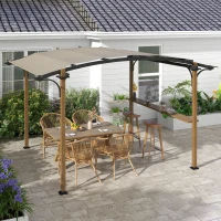Outsunny 12' x 10' Outdoor Pergola with Bar Counter, Sun Shade Canopy, Aluminum and Steel Frame for Backyard(m-10)