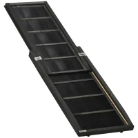 PawHut Folding Dog Ramp, 65 Inches Portable Pet Ramp with Carry Handle, Non-Slip Rubber Ramp for Cars Trucks and SUVs, Black(m-11)