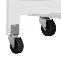 Multi-Functional Kitchen Island Cart with 2 Door Cabinet, Drawers, Spice Rack, Towel Holder, Wine Rack, Foldable Rubberwood Table Top, 46.46"L x 16.93"W x 35.83"H, White(m-8)
