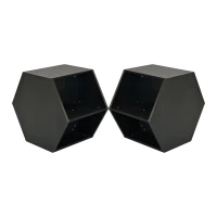 Hexagonal Coffee Table Set, 2-Piece Side Table Nightstand with Storage Shelves, Versatile Modern Design, 47.24" x 23.62" x 15.75", Black Brown(m-5)