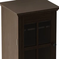 Modern Glass Door Wine Cabinet with Drawer and X-Shaped Wine Rack, Adjustable Shelves, 17.32"L x 15.24"W x 50.2"H, Brown(m-5)