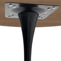 42" Modern Round Dining Table with Printed Oak Grain Table Top, Metal Base, Sturdy and Durable, Easy Assembly and Maintenance, Oak(m-6)