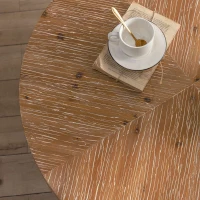 31.29" Modern Retro Splicing Round Coffee Table, Fir Wood Table Top with Gold Cross Legs, Easy Assembly and Maintenance, Gold(m-7)