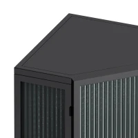 22.25" Floor Corner Cabinet with Tempered Glass Door & Storage Shelves for Bathroom, Living Room, Bedroom, Easy Assembly, 31.5" H, Black(m-6)