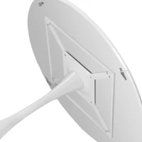 47.24" Modern Round Dining Table with Solid Wood Grain Top, Metal Base, and Easy Assembly, White(m-7)