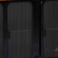 40.94" Glass Doors Modern Three-Door Cabinet with Two-Tier Storage and Fir Wood Top for Entryway, Living Room, Home Office, Dining Room, Black+Brown(m-8)