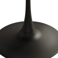 47.24" Modern Round Dining Table with Solid Wood Grain Top, Metal Base, and Easy Assembly, Black(m-8)