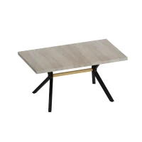 Retro Rectangular Stretch Dining Table, Retractable Top, MDF and Metal Construction, 78.74″ L x 35.43″ W x 29.52″ H, Grey(m-10)