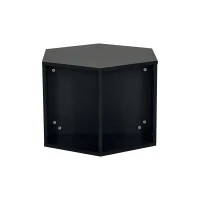 Hexagonal Coffee Table Set, 2-Piece Side Table Nightstand with Storage Shelves, Versatile Modern Design, 47.24" x 23.62" x 15.75", Black Brown(m-9)