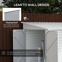 Outsunny 4.6ft x 9ft Metal Storage Shed Lockable Garden & Yard Tool & Outdoor Storage Shed, White(m-6)