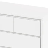 31.61" 4-Tier 5-Drawer MDF Storage Cabinet, Modern Design, Anti-Tipping, Easy Assembly, for Bedroom, Living Room, Dining Room, Hallways, White(m-7)