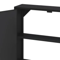 Vintage Two Door Wall Cabinet with Mirror, Three-Level Storage Space, Retro Style, Iron and Glass, 23.62"L x 5.91"W x 27.56"H, Black(m-8)