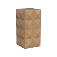 Retro Coffee Table with Three-Dimensional Embossed Pattern, High-Quality MDF and Fir, 23.62" Height, Natural