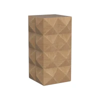 Retro Coffee Table with Three-Dimensional Embossed Pattern, High-Quality MDF and Fir, 23.62" Height, Natural(m-2)