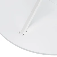 42.13'' Modern Cross Leg Round Dining Table, White Top, Two Piece Removable Top, Matte Finish Iron Legs, Easy Assembly, White(m-6)