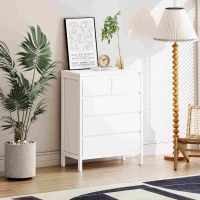 31.61" 4-Tier 5-Drawer MDF Storage Cabinet, Modern Design, Anti-Tipping, Easy Assembly, for Bedroom, Living Room, Dining Room, Hallways, White(m-1)