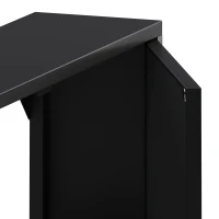 Vintage Two Door Wall Cabinet with Mirror, Three-Level Storage Space, Retro Style, Iron and Glass, 23.62"L x 5.91"W x 27.56"H, Black(m-6)