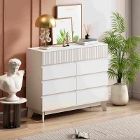 8-Drawer Storage Cabinet with Decorative Finish, Easy Assembly, Durable MDF Construction, Ample Storage Space, 47.24"x15.35"x37.8", White(m-1)