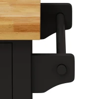 Kitchen Island Cart with Two Storage Cabinets, Two Drawers, Locking Wheels, Spice Rack, and Towel Rack, 43.31" Width, Black(m-6)
