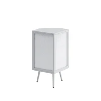 22.25" Floor Corner Cabinet with Tempered Glass Door, Storage Shelves for Bathroom, Living Room, Bedroom, Easy Assembly, 31.5" H, White(m-11)