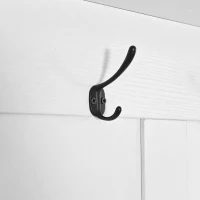 Hall Tree with Shoe Bench, Coat Rack, Storage Shelves, and Pegboard, 57.48"L x 14.96"W x 77.17"H, White(m-8)