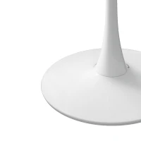 32" Modern Round Dining Table with MDF Top and Metal Base, Sturdy and Easy to Assemble, 220 lbs Weight Capacity, White(m-8)