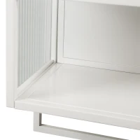 23.62" Modern Wall Cabinet with Glass Doors, Two-Tier Enclosed Storage, Open Shelf, and Towel Rack for Bathroom, Dining Room, 23.62"L x 9.06"W x 30.71"H, White(m-11)