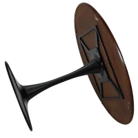 47.24" Modern Round Dining Table with Solid Wood Grain Top, Metal Base, and Easy Assembly, 220 lbs Weight Capacity, Brown Oak(m-9)