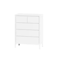 31.61" 4-Tier 5-Drawer MDF Storage Cabinet, Modern Design, Anti-Tipping, Easy Assembly, for Bedroom, Living Room, Dining Room, Hallways, White(m-9)