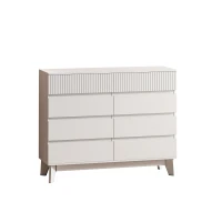 8-Drawer Storage Cabinet with Decorative Finish, Easy Assembly, Durable MDF Construction, Ample Storage Space, 47.24"x15.35"x37.8", White(m-5)