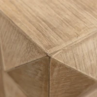 Retro Coffee Table with Three-Dimensional Embossed Pattern, High-Quality MDF and Fir, 23.62" Height, Natural(m-6)