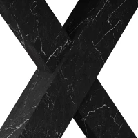 Modern Square Dining Table, Stretchable White Marble Table Top, MDF Black X-Shape Legs with Metal Base, 62.99"L x 31.5"W x 30.12"H, White+Black(m-8)