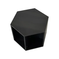 Hexagonal Coffee Table Side Table Nightstand, Multi-Placement Design, Spacious Storage, High-Quality MDF, 23.62'' x 23.62'' x 15.74'', Black Brown(m-9)