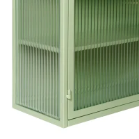 27.56" Glass Doors Modern Two-Door Wall Cabinet with Three-Tier Storage for Entryway, Living Room, Bathroom, Dining Room, Mint Green(m-10)
