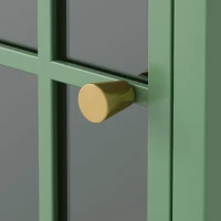 Nightstand with Storage Cabinet & Solid Wood Tabletop, Bedside Table, Sofa Side Coffee Table for Bedroom, Living Room, 12.2"L x 15.75"W x 20.08"H, Green(m-6)