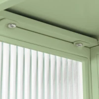 23.62" Modern Two-Door Wall Cabinet with Two-Tier Enclosed Storage, Open Shelf, and Towel Rack, Iron and Tempered Glass for Living Room, Dining Room, Bathroom, 23.62"L x 9.06"W x 30.71"H, Green(m-6)