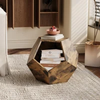 Modern Pet Furniture Cat Kennel Side Table, Multi-Purpose MDF Table with Adjustable Shelves, 25.98'' x 25.98'' x 21.07'', Antique brown(m-5)