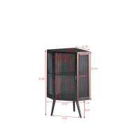 22.25" Floor Corner Cabinet with Tempered Glass Door & Storage Shelves for Bathroom, Living Room, Bedroom, Easy Assembly, 31.5" H, Black(m-3)