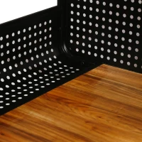 Spacious Cat House with Tempered Glass, Modern Style, Sturdy Fir Wood and Iron Frame, 55.12"L x 22.83"W x 29.92"H, Black+Brown(m-11)