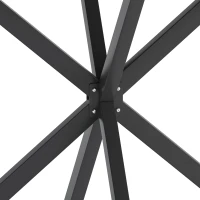 47.24'' Modern Cross Leg Round Dining Table, Black Top, Two Piece Removable Top, Matte Finish Iron Legs, Easy Assembly and Maintenance, Black(m-7)