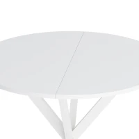 31.5'' Modern Round Dining Table with Crossed Legs, Two Piece Detachable Table Top, Matte Finish Iron Legs, Easy Assembly and Maintenance, White(m-5)