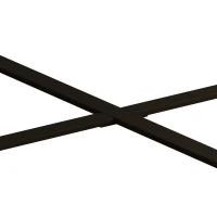 33.86" Modern Retro Splicing Round Coffee Table, Fir Wood Table Top with Black Cross Legs Base, Easy Assembly and Maintenance, 17.72" Height, Black+Natural(m-10)