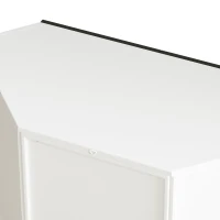 37.4" Glass Two-Door Hexagonal Corner Cabinet, Iron and Tempered Glass, Sturdy and Durable, Easy Assembly, White(m-5)