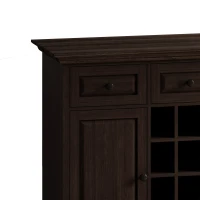 Vintage Style 3-Drawer 2-Door Storage Cabinet with 12-Grid Wine Rack, Adjustable Shelves, Anti-Tipping Design, 47.64"L x 17.13"W x 36.02"H, Brown(m-6)