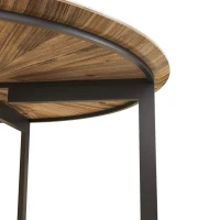 31.5" Round Coffee Table, Wooden Double Layer Coffee Table with Open Storage Space and Metal Legs for Living Room, Bedroom, Natural(m-5)