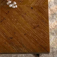 31.3" Modern Retro Splicing Square Coffee Table Set of 2, Fir Wood Table Top with Cross Legs Metal Base, Easy Assembly and Maintenance, Natural(m-6)