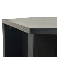 Hexagonal Coffee Table Set, 2-Piece Side Table Nightstand with Storage Shelves, Versatile Modern Design, 47.24" x 23.62" x 15.75", Black Brown(m-6)