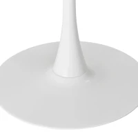 47.24" Modern Round Dining Table with Solid Wood Grain Top, Metal Base, and Easy Assembly, White(m-8)