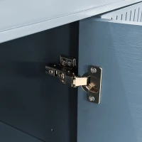 59.84'' Large 4-Door Cabinet, Solid Wood and MDF, Adjustable Shelves, 330 lbs Top Surface Capacity, 59.84''L x 15.75''W x 32.28''H, Blue(m-8)