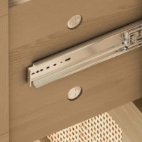 6-Drawer Rattan Dresser, Modern Natural Rattan Design, High-Quality Chipboard, Ample Storage Space, 43.31" x 15.75" x 29.45", Black(m-8)